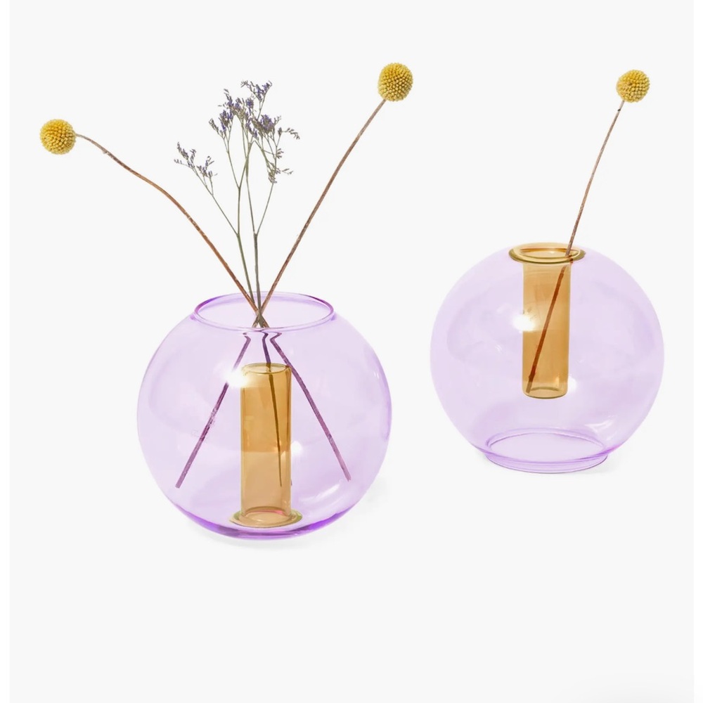 COLOR LAB Lilac & Peach Reversible Mini Bubble Vase - New in Box